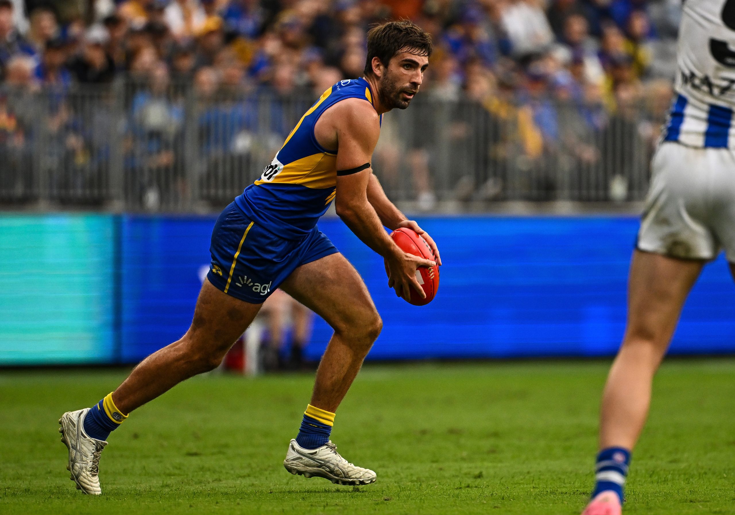 Andrew Gaff of the Eagles in action during 2024 against the Roos.