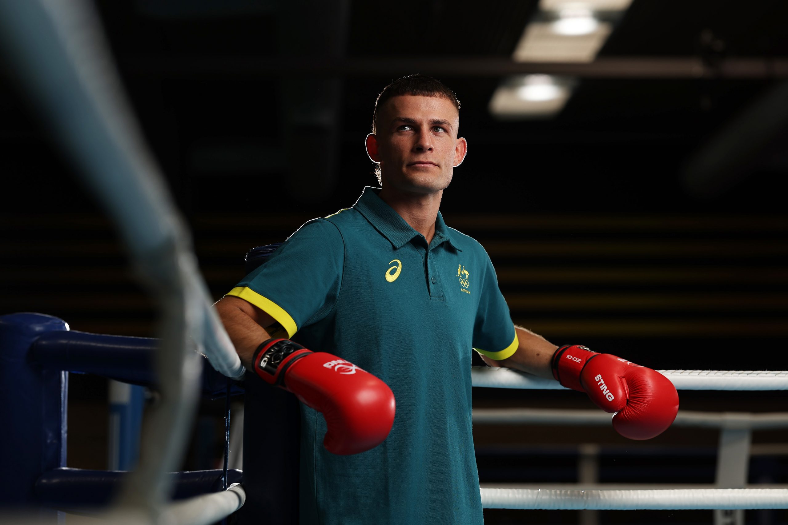 Harry Garside poses during the Australian 2024 Paris Olympic Games Boxing Squad Announcement at AIS Combat Centre on March 15, 2024 in Canberra, Australia. (Photo by Matt King/Getty Images for AOC)