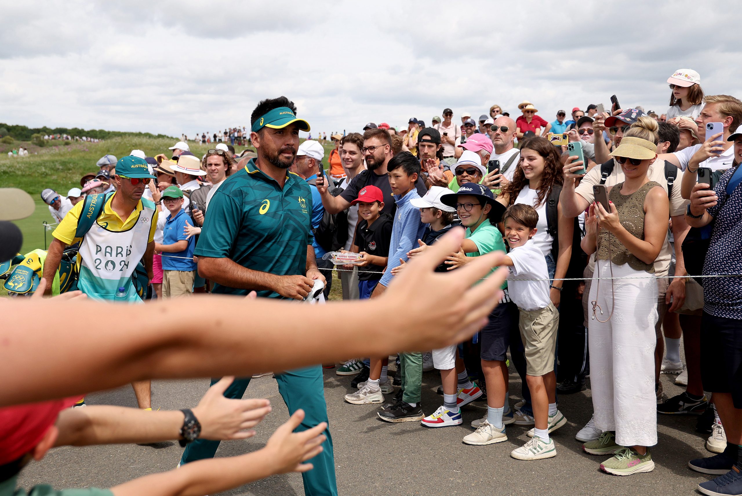 Jason Day of Team Australia walks to the 13th tee during Day Three of the Men's Individual Stroke Play on day eight of the Olympic Games Paris 2024 at Le Golf National on August 03, 2024 in Paris, France. (Photo by Kevin C. Cox/Getty Images)