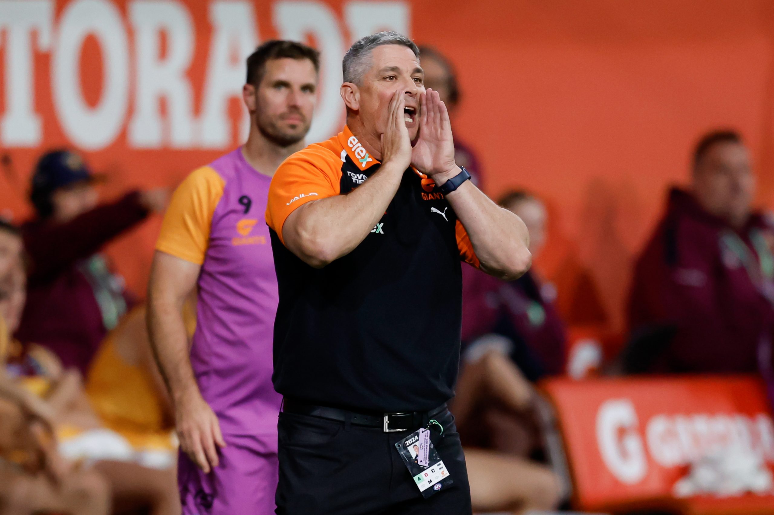 Adam Kingsley coaches during the semi final.