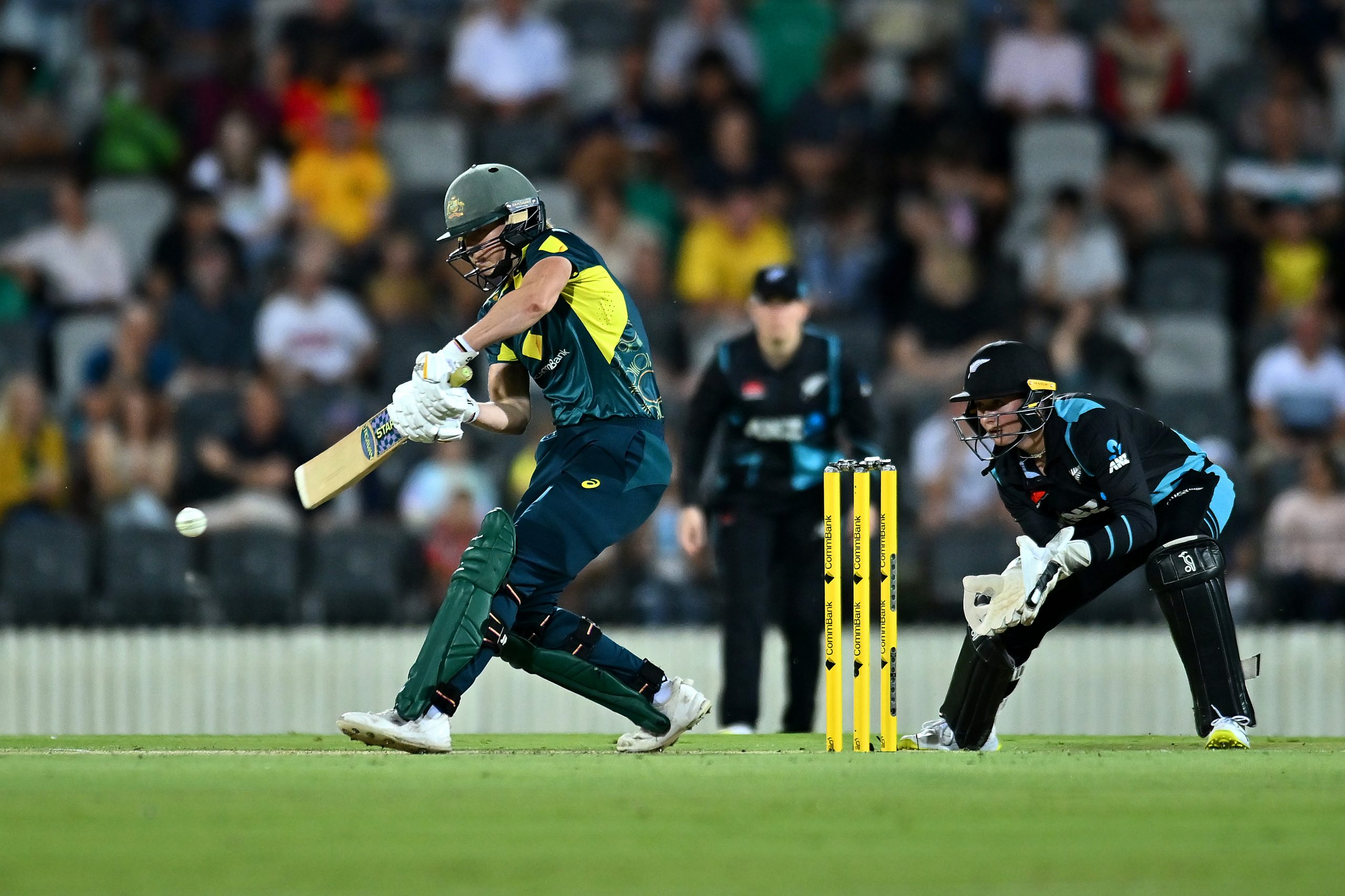 Ellyse Perry of Australia bats during game two of the Women's T20 International Series between Australia and New Zealand at Great Barrier Reef Arena on September 22, 2024 in Mackay, Australia. (Photo by Albert Perez/Getty Images)