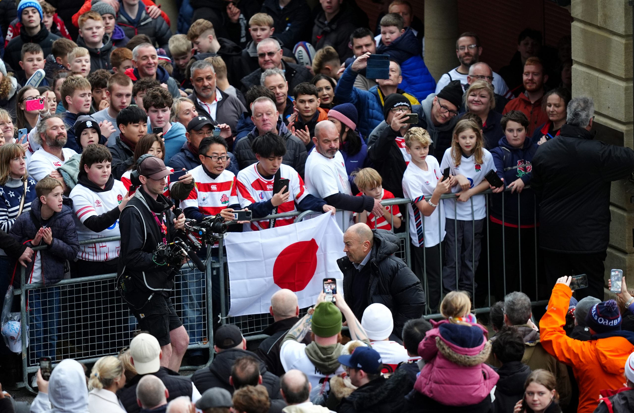 Japan coach Eddie Jones arrives.