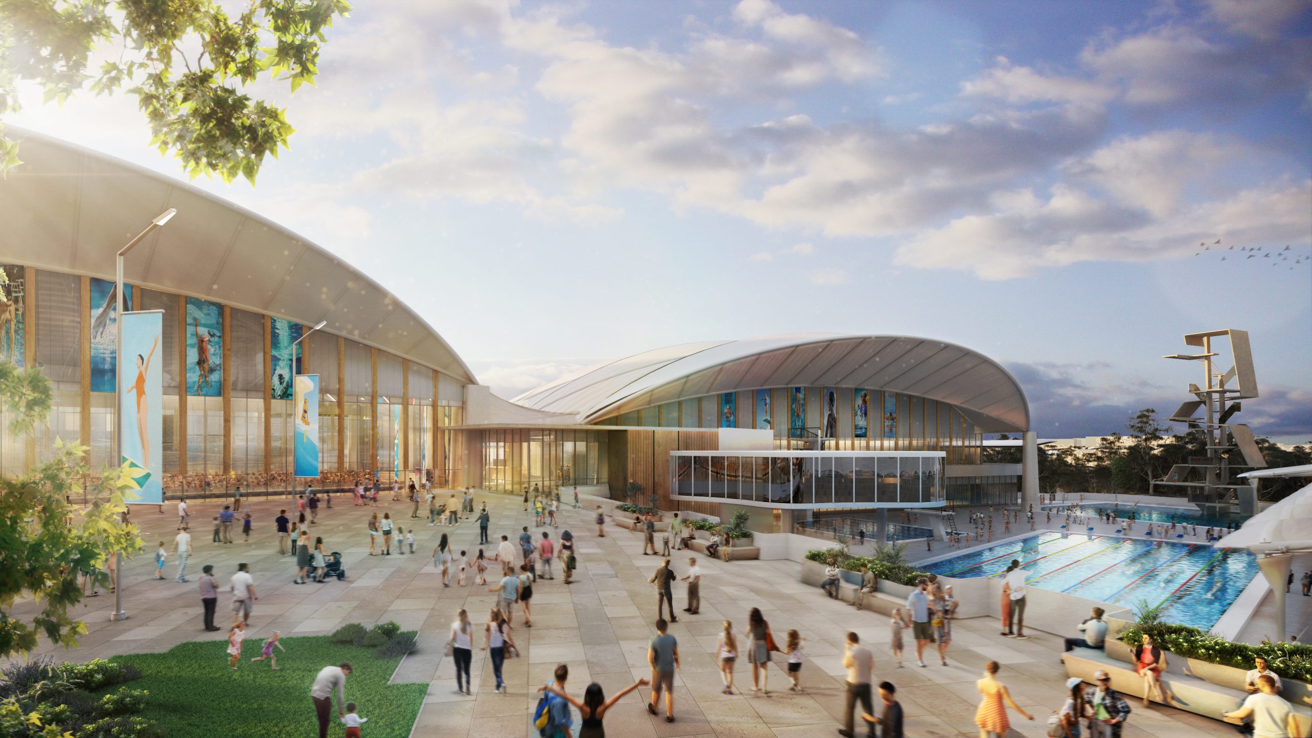 An artist's impression of how the national aquatic centre will look.