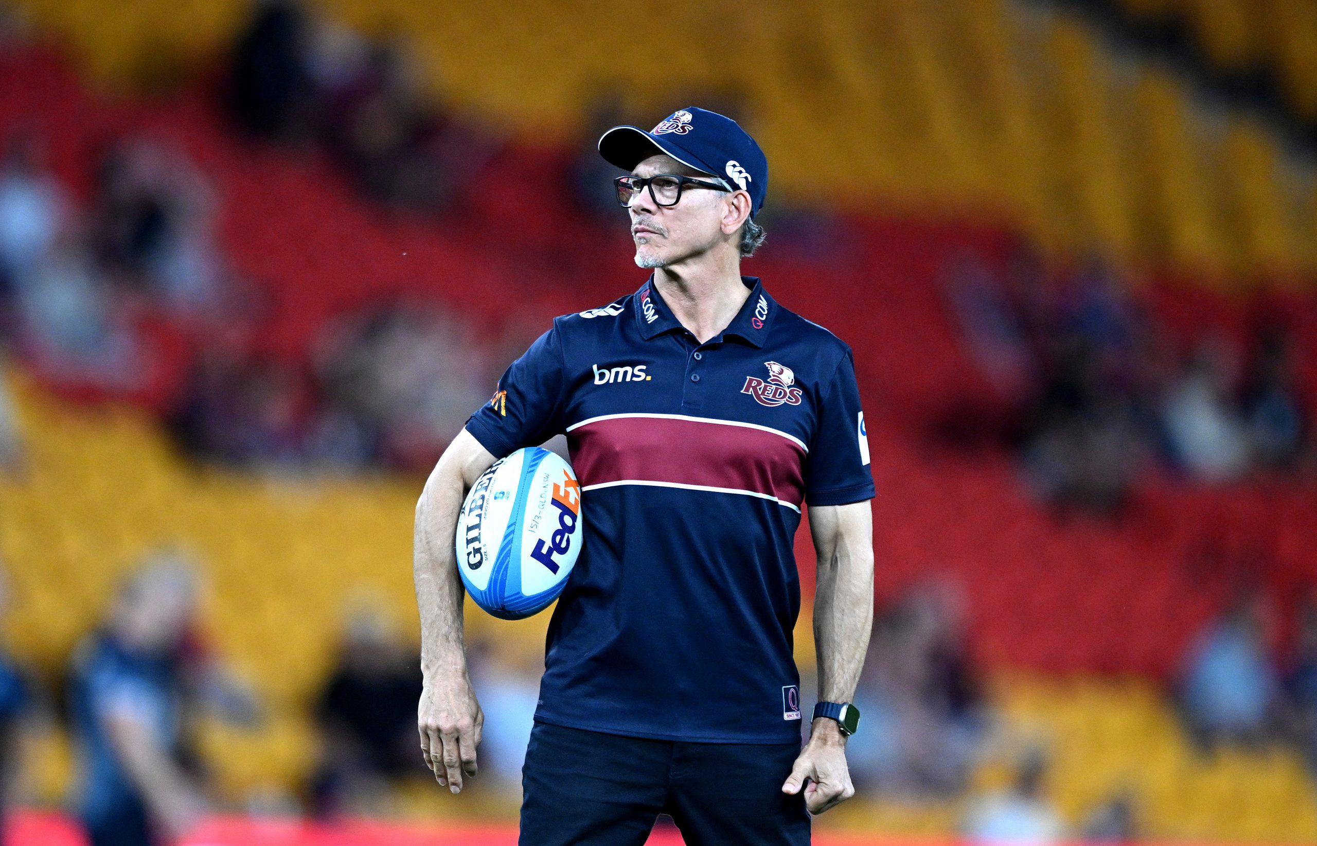 Coach Les Kiss of the Reds is seen during the warm up.