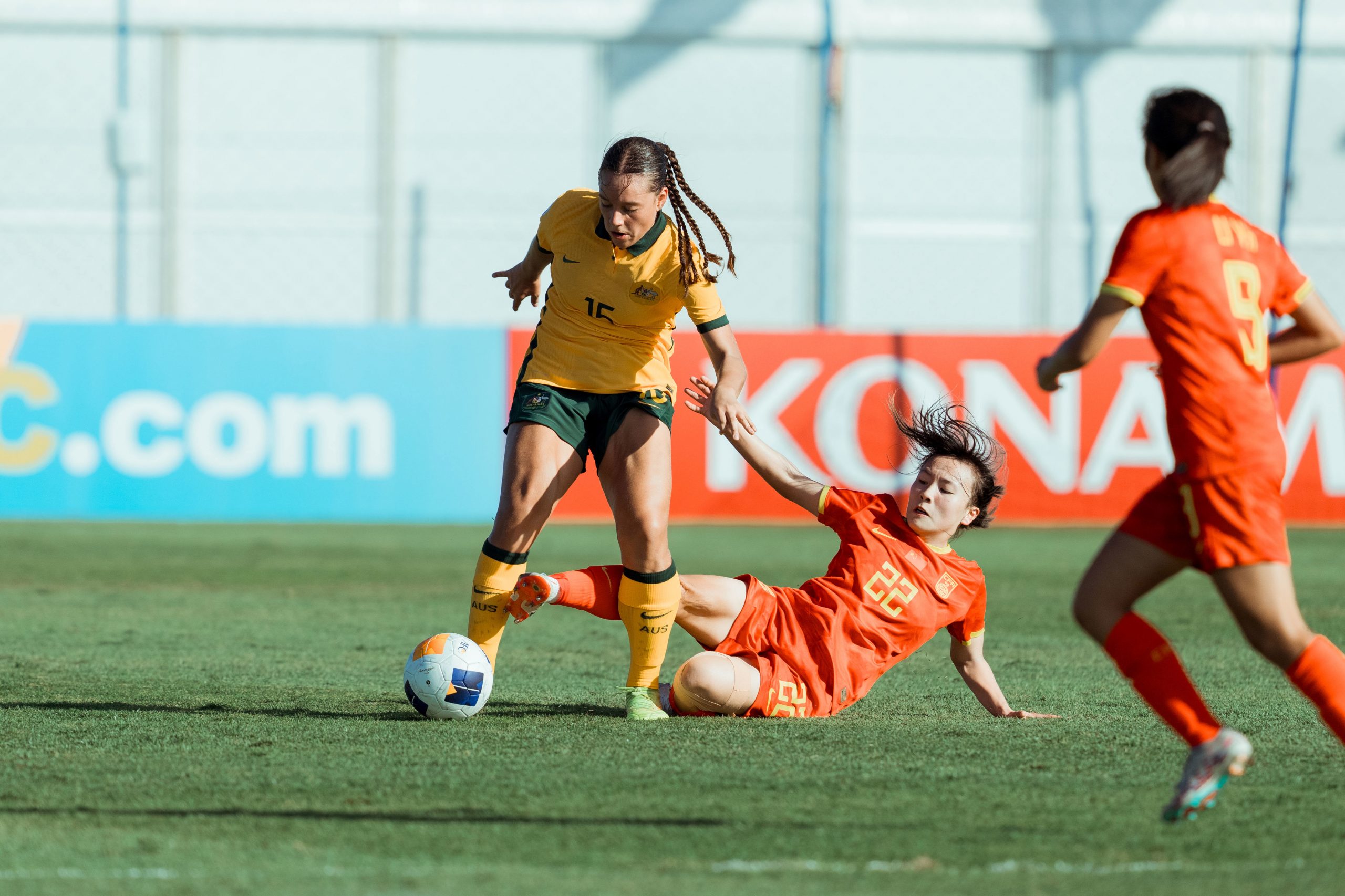 Isabella Hoyos playing with the Junior Matildas at the 2024 Asia Cup.