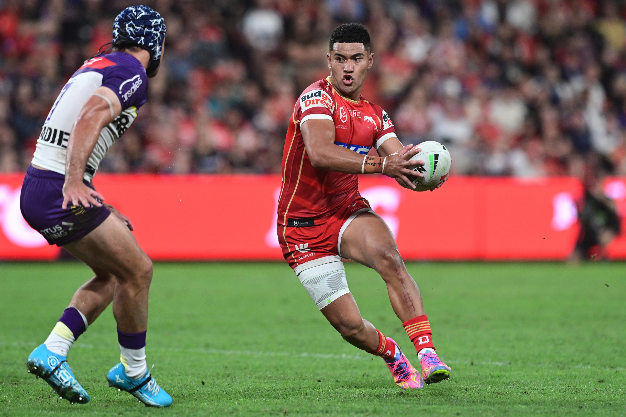 Isaiya Katoa of the Dolphins in action against the Storm.