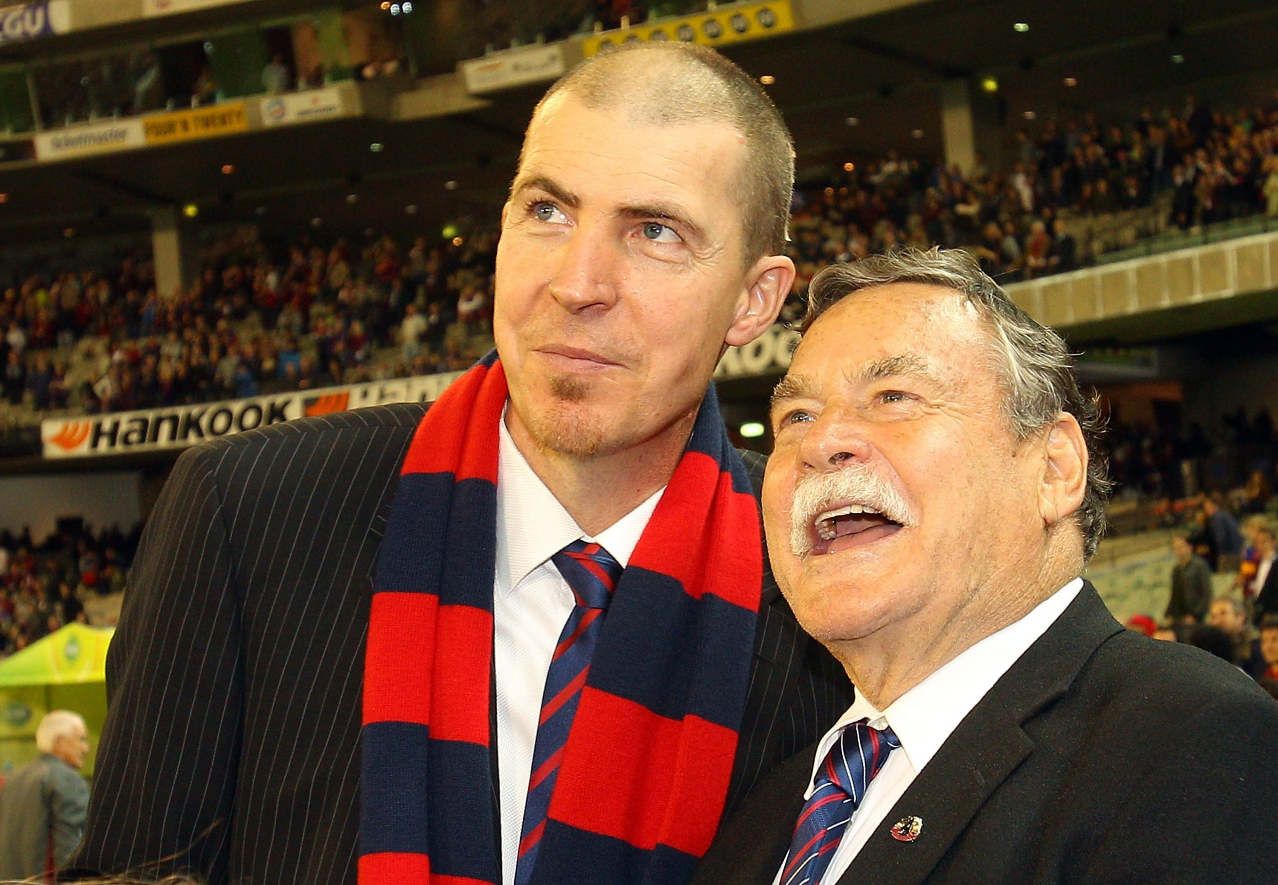 Jim Stynes with Ron Barassi in 2010