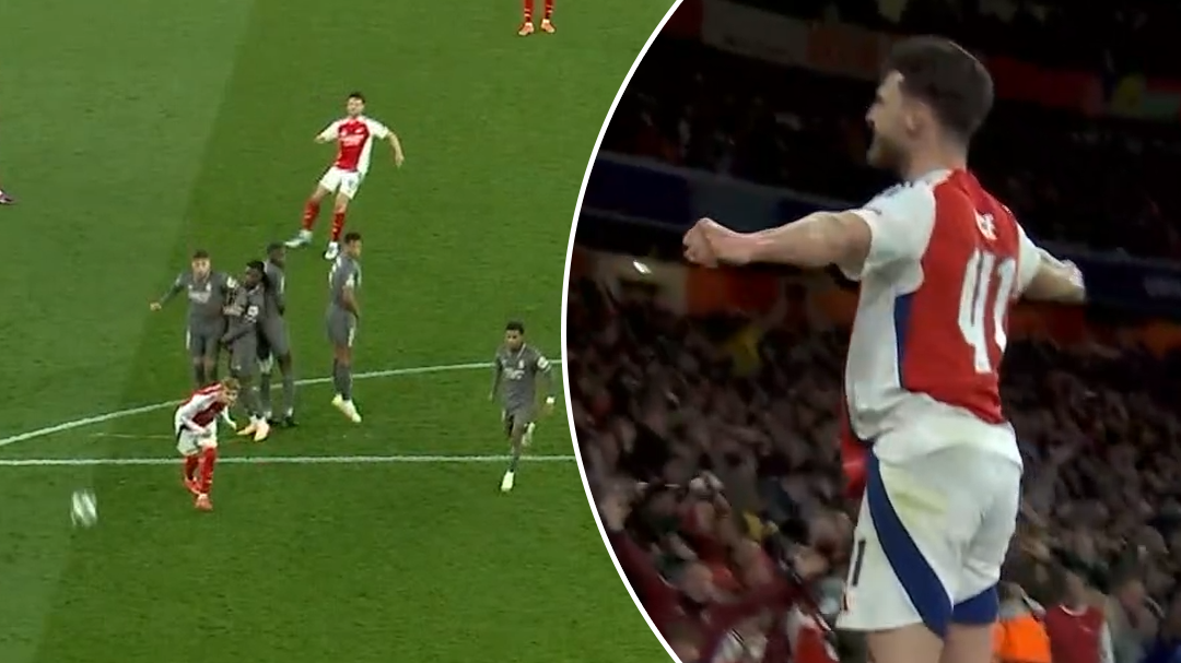 Rice curls home two free kicks as Arsenal beats Real Madrid 3-0