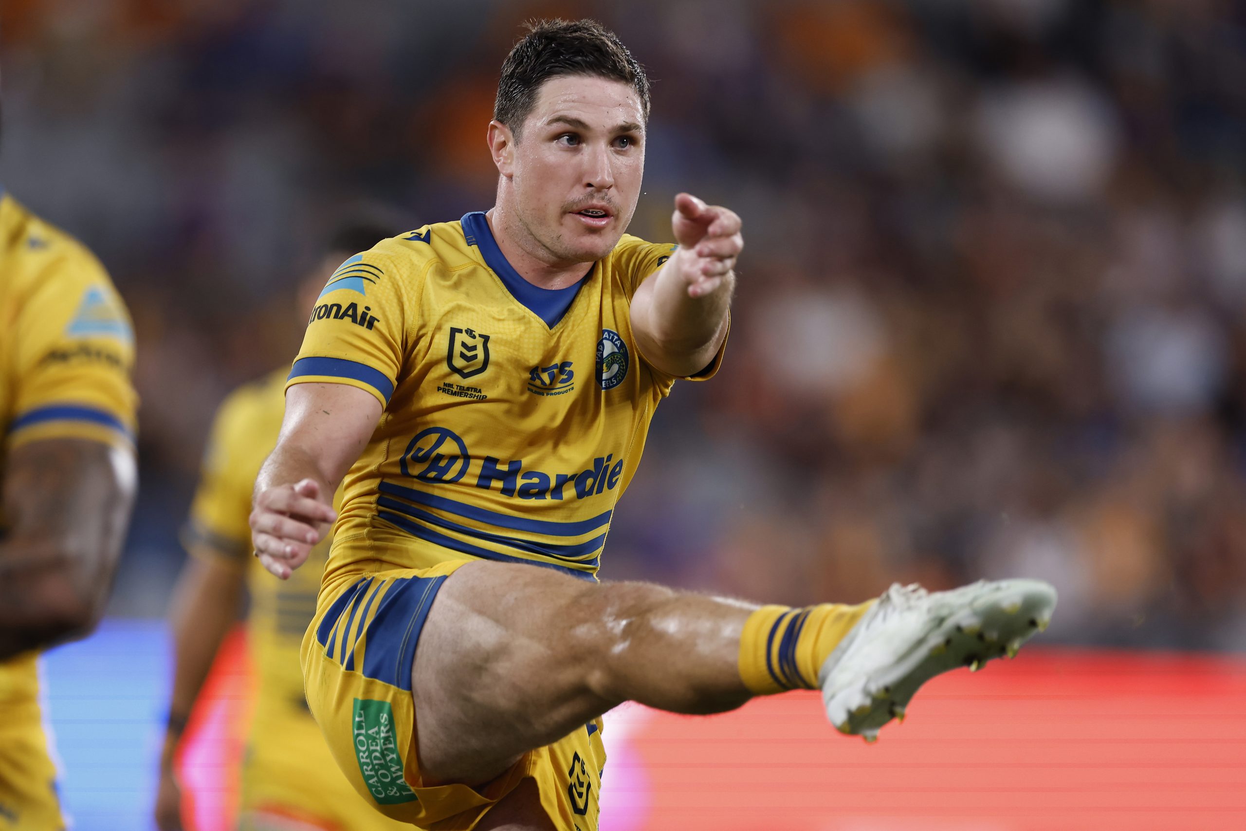 Mitchell Moses of the Eels in action.