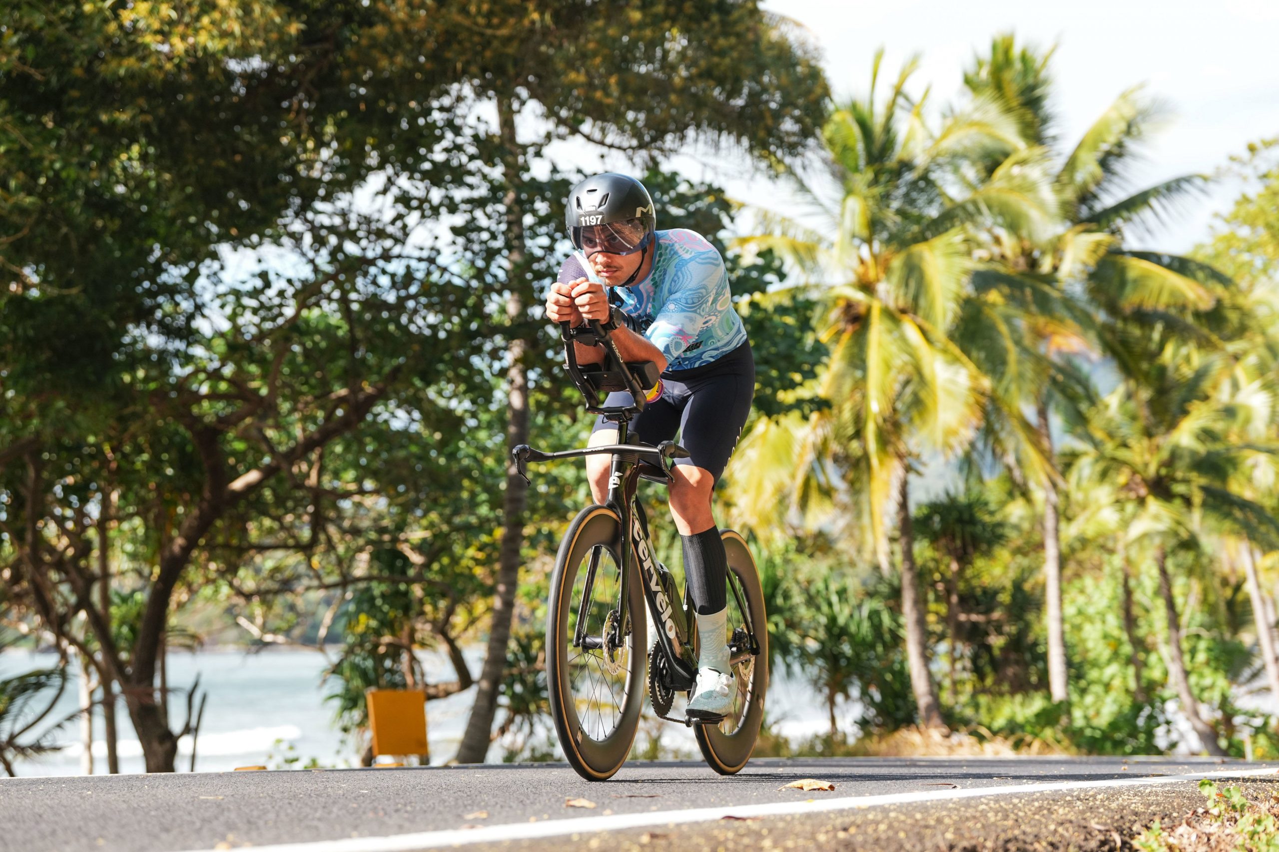 Thomas Kelly on the bike course at IRONMAN Cairns.