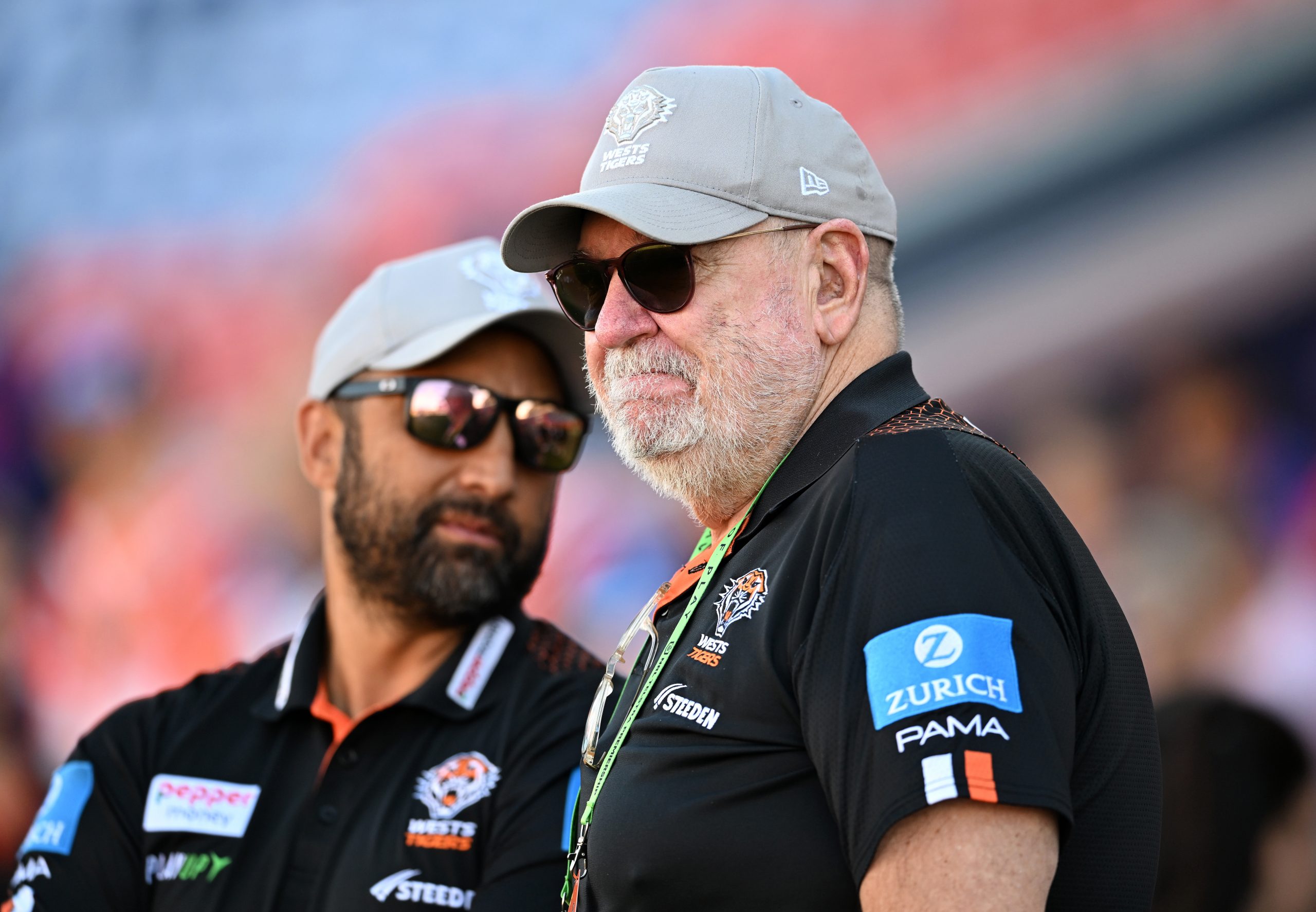Wests Tigers coach Benji Marshall (left) and chief executive Shane Richardson.