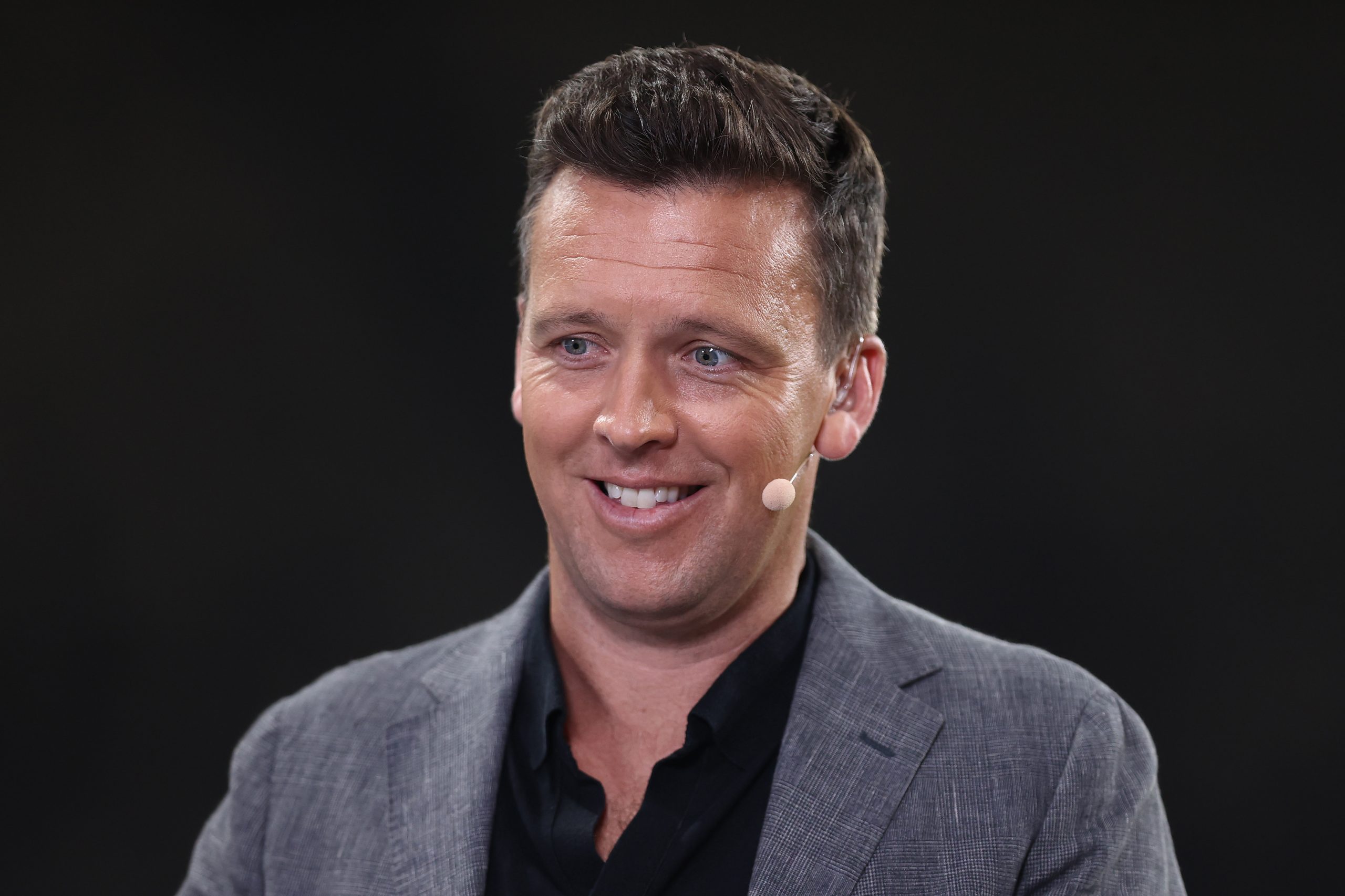 SYDNEY, AUSTRALIA - MARCH 07: Channel 9 commentator James Bracey is seen during the round one NRL match between the Dolphins and South Sydney Rabbitohs at CommBank Stadium on March 07, 2025, in Sydney, Australia. (Photo by Jason McCawley/Getty Images)