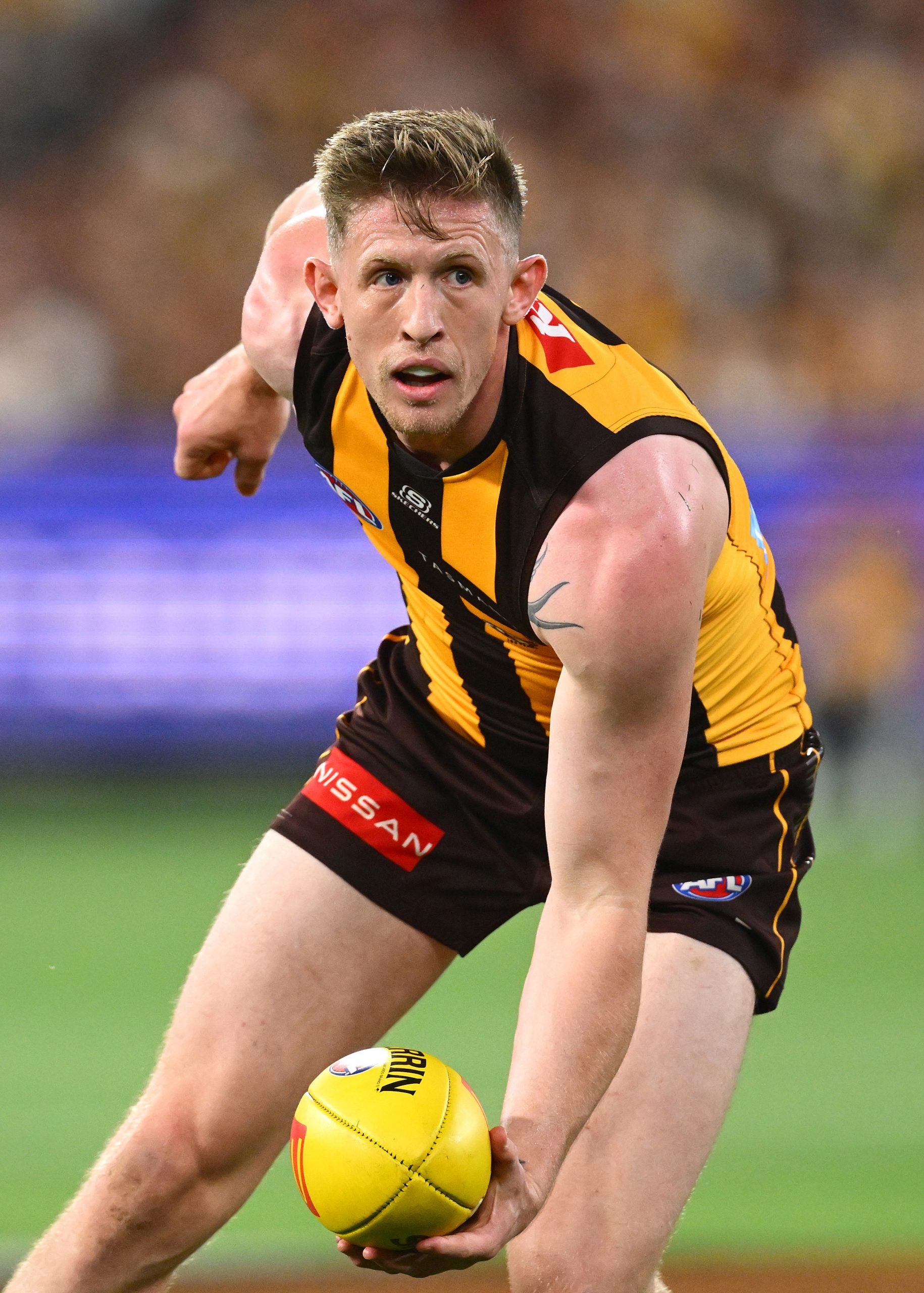 Sam Frost of the Hawks.