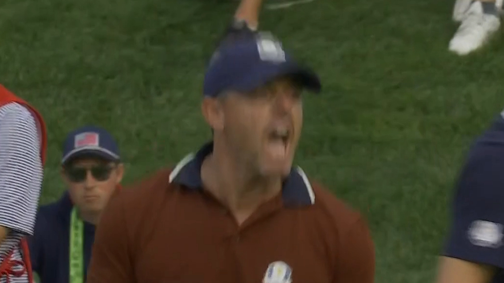 McIlroy erupts after birdie putt