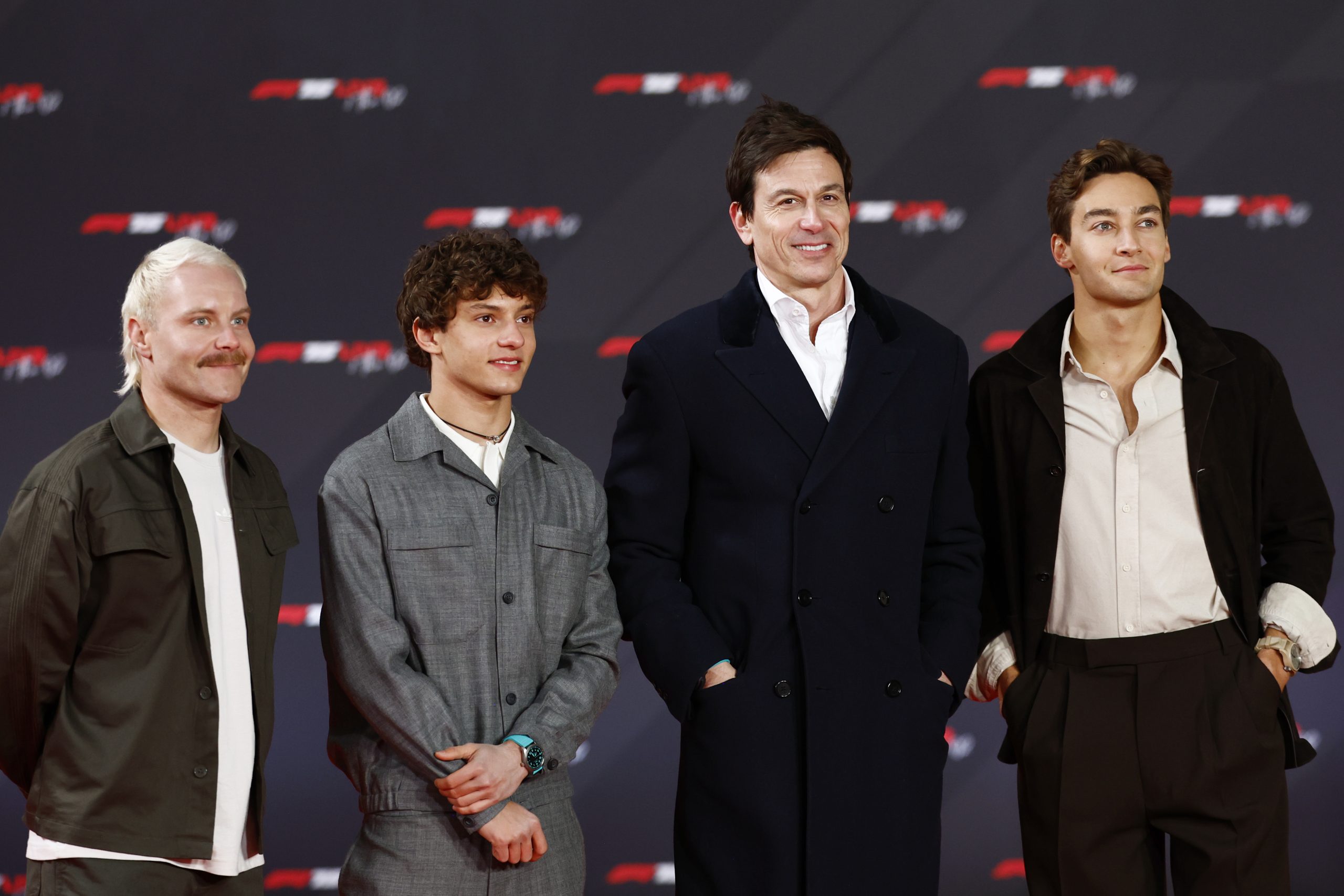 Valtterri Bottas, Andrea Kimi Antonelli, Toto Wolff, George Russell 