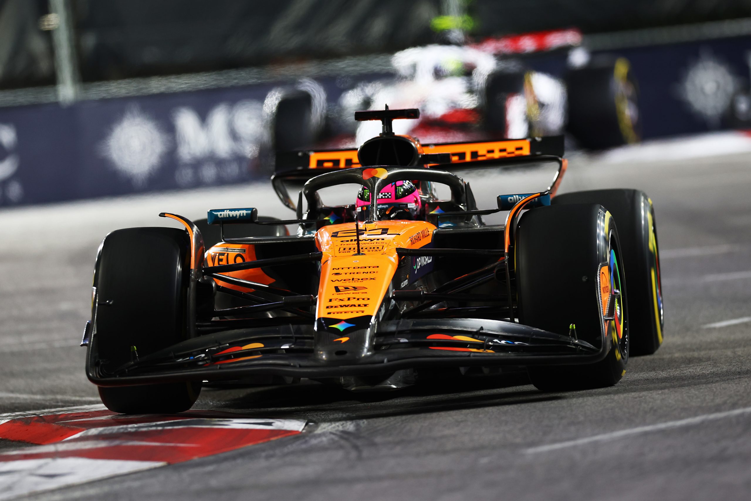 Oscar Piastri on track during the Las Vegas Grand Prix.