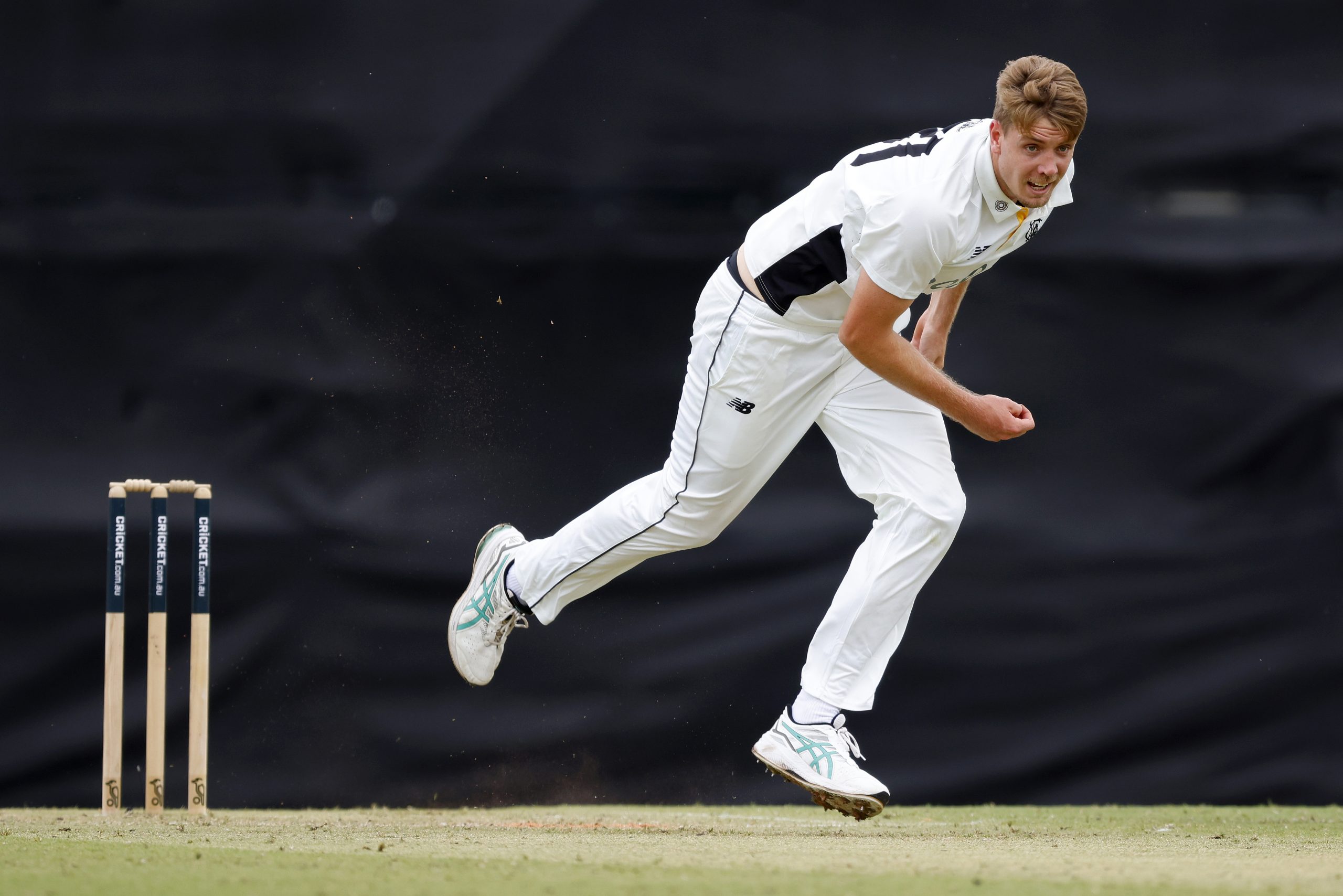 PERTH, AUSTRALIA - OCTOBER 05: Cameron Green of Western Australia follows through after his bowling during day two of the Sheffield Shield  match between Western Australia and New South Wales at WACA, on October 05, 2025, in Perth, Australia. (Photo by James Worsfold/Getty Images)