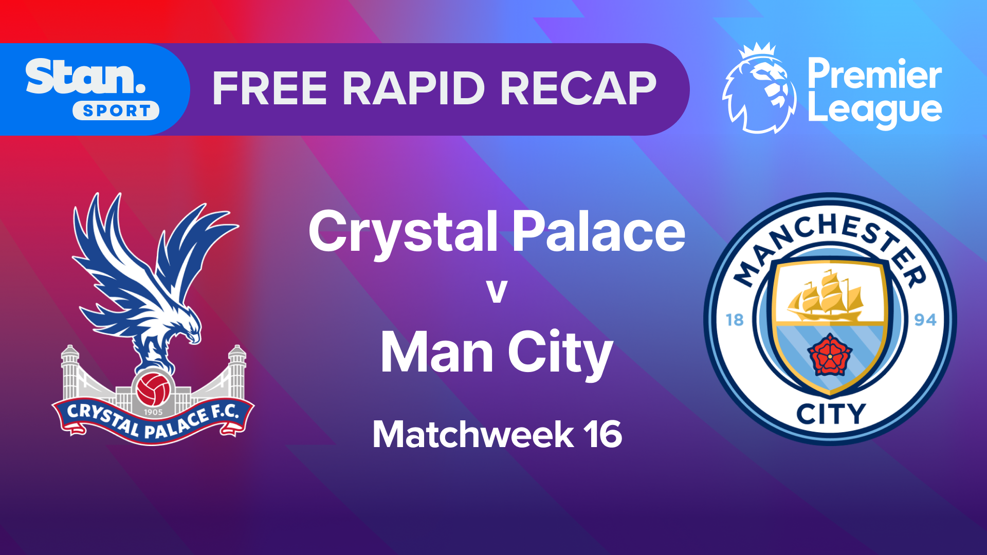 Rapid Recap | MW16: Crystal Palace vs Man City