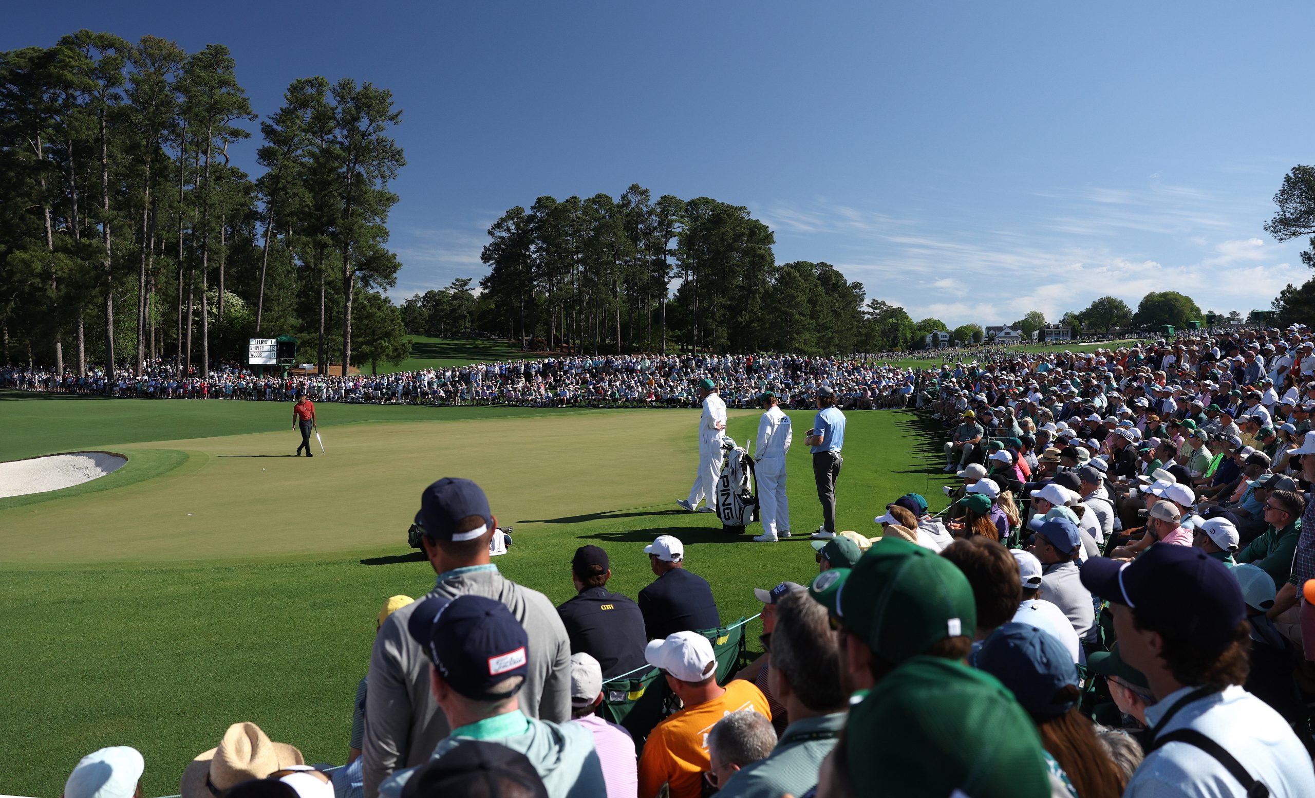 Tiger Woods of the United States putts on the second green during the final round of the 2024 Masters Tournament at Augusta National Golf Club on April 14, 2024 in Augusta, Georgia. (Photo by Warren Little/Getty Images)