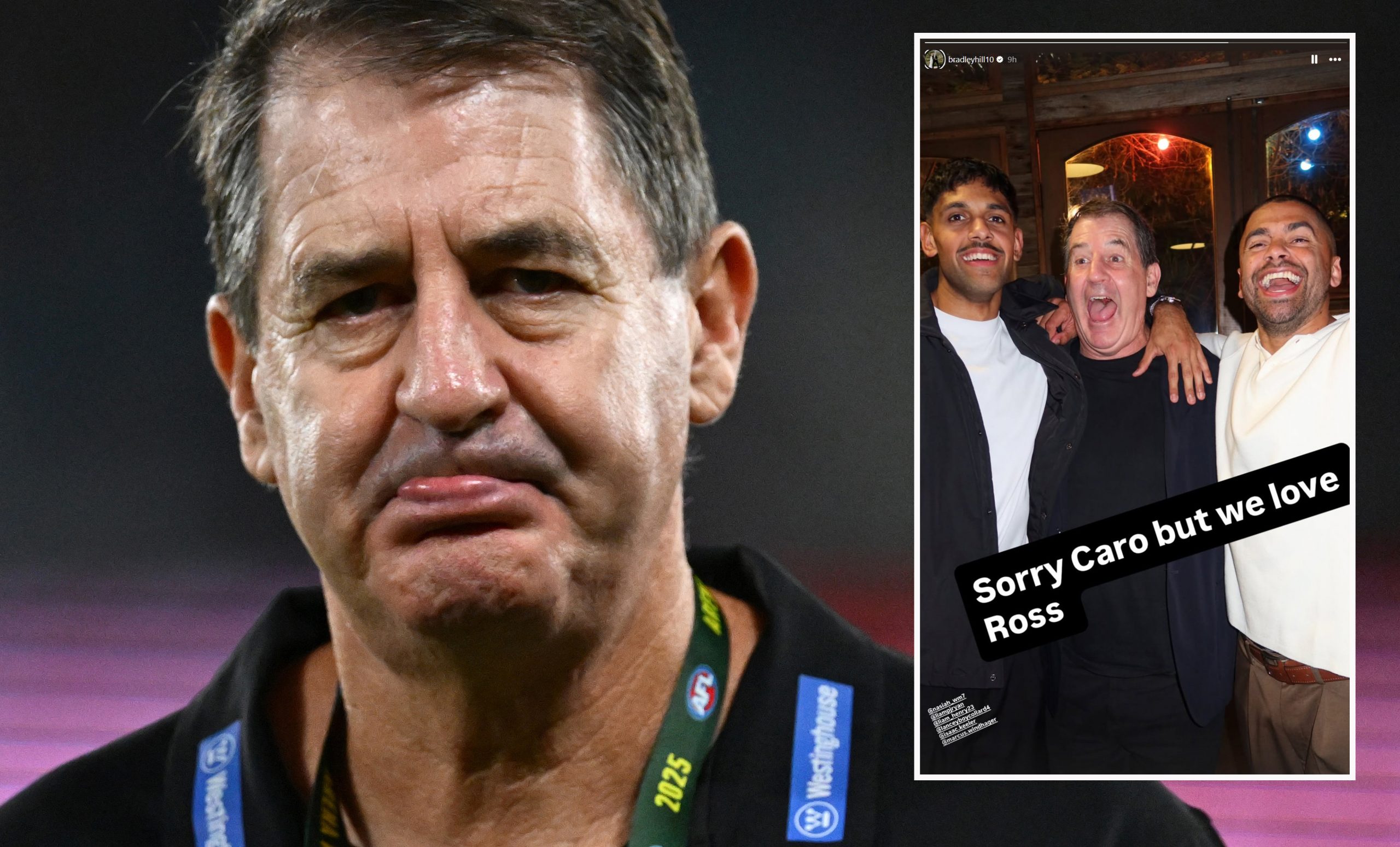 Brad Hill's Instagram post about St Kilda coach Ross Lyon.